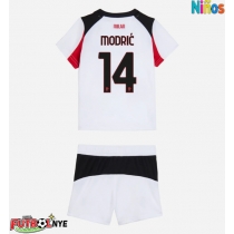 Camiseta AC Milan Luka Modric #14 Visitante Equipación para niños 2025-26 manga corta (+ pantalones cortos)